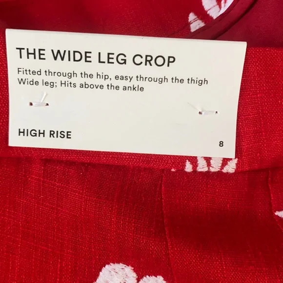 Ann Taylor The Embroidered Wide Leg Crop Pant size 8 - Picture 8 of 10